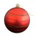 Χριστουγεννιάτικη Μπάλα Κόκκινη, με Κόκκινο και Πράσινο Στρας (8cm)
